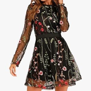 NWOT Adorable mini dress with gorgeous embroidery
